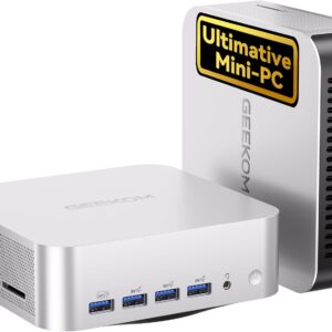 Gaming PC & Laptops – GEEKOM AI Mini PC A9 Max with AMD Ryzen AI 9 HX 370 (12C/24T, up to 5.1GHz), 32GB DDR5+ 1TB SSD, 2.5G Dual-LAN Mini Computer Windows 11 Pro with 2 x USB4 HDMI2.1 Wi-Fi 7 and BT 5.4 for All Application Scenarios