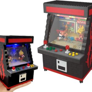 Gaming Consoles & Controllers – Micro Retro Console Clamping Blocks for Adults and Teenagers, 1060 Pieces DIY Tabletop Anime Fighter Scene Arcade Machine Model Kit Toy Creative Gifts for Gaming Fans Children from 10+