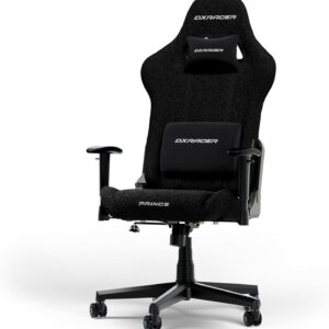 Gaming Chairs – DXRacer Prince L Black Fabric Original Gaming Chair, Desk Chair, Office Chair, Swivel Chair for PC Gamers