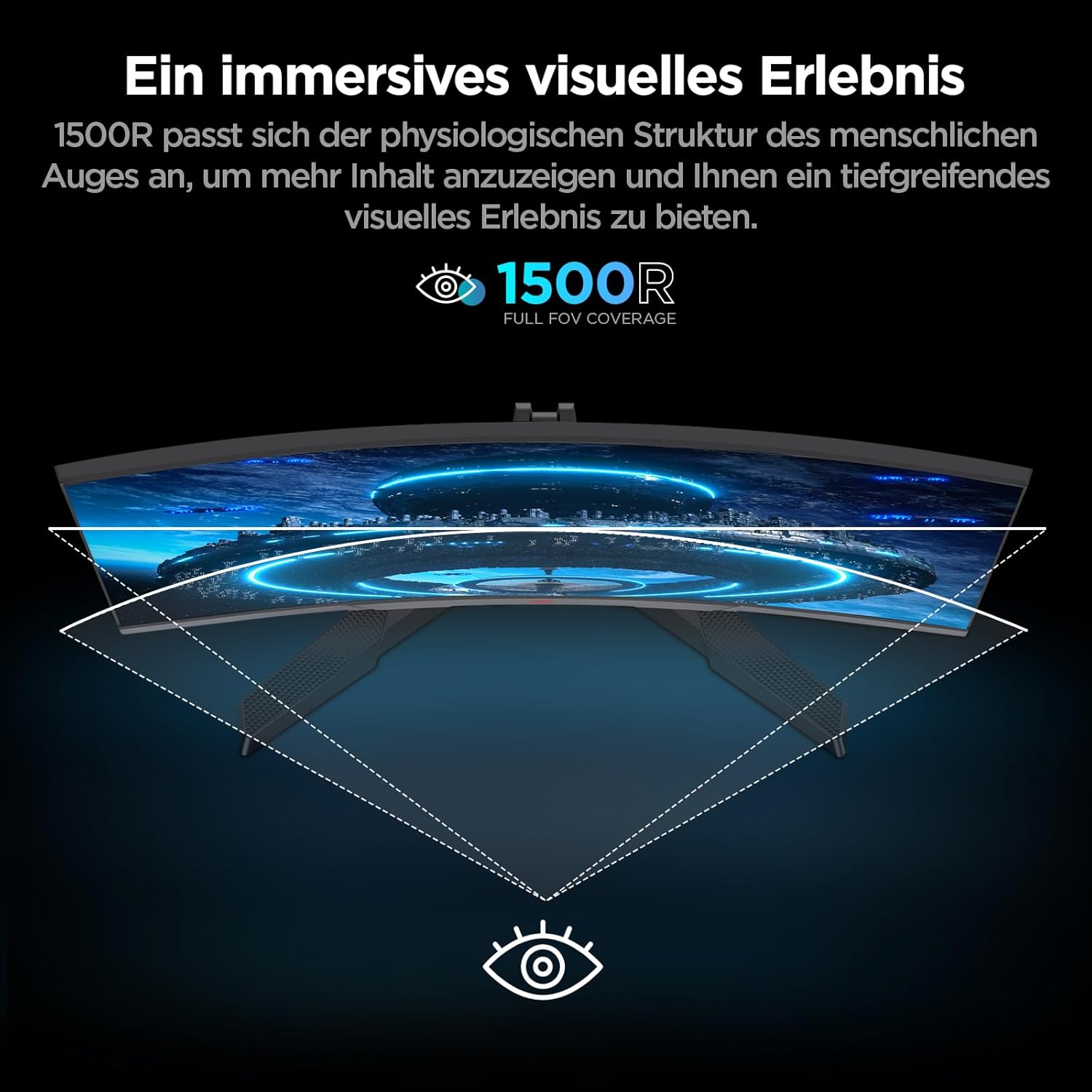 Gaming PC & Gaming Monitors - KOORUI 27 Inch Curved Gaming Monitor, 180Hz FHD PC Screen 1500R, Adaptive Sync DCI-P3 90%, VESA 100 x 100 mm HDMI 2.0/DP 1.2, Black 27E6CA – Bild 4