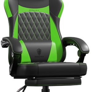 Gaming Chairs – Dowinx Gaming Chair, Racing Gamer Chair, Ergonomic Gaming Chair with Lumbar Support, Gaming Chair, PU Leather, 150 kg, Green
