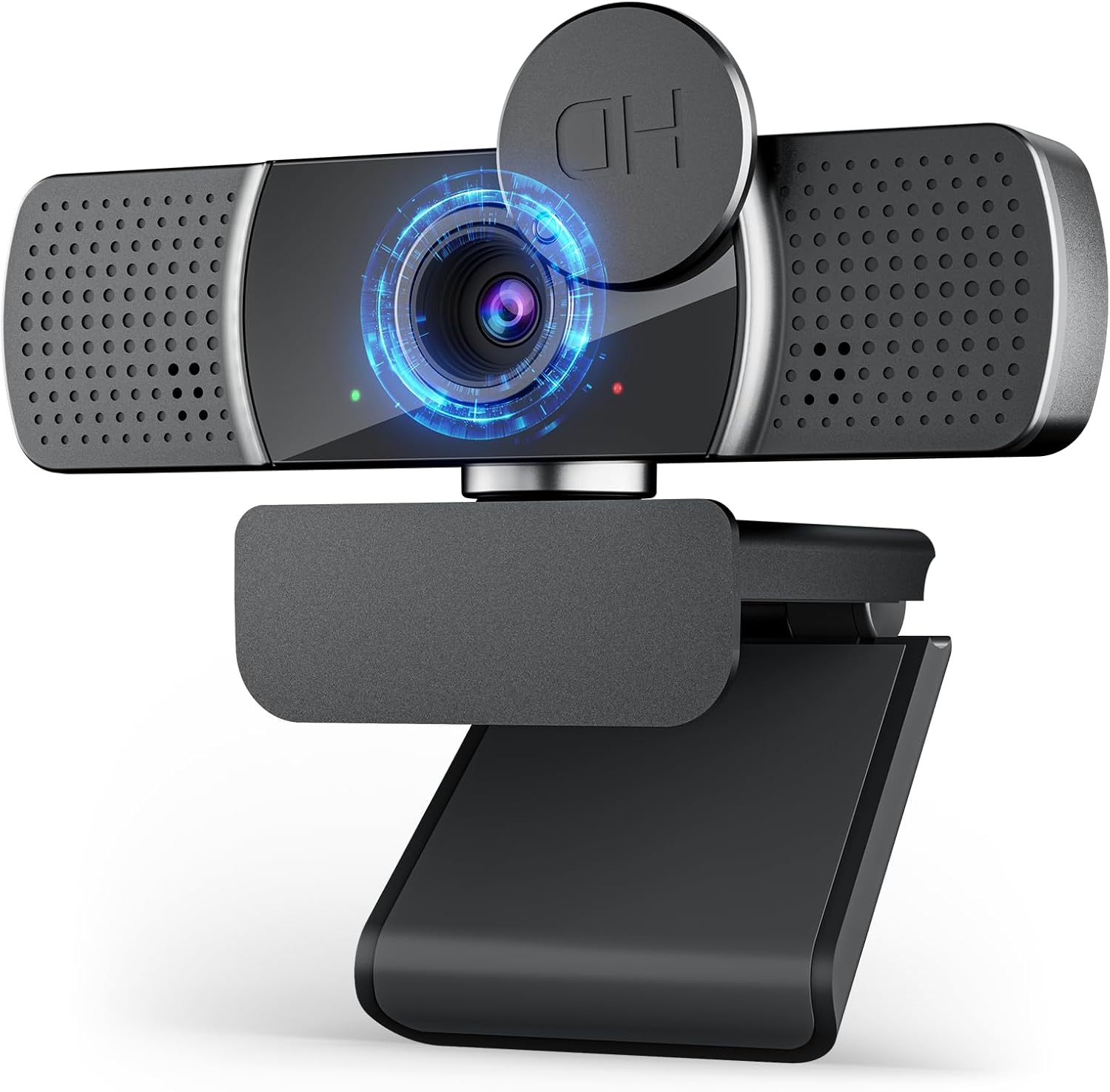 Streaming-Equipment - 2K Full HD Webcam with Lens Cover 30fps, 85° Wide Angle, USB, Dual Microphone, Fixed Focus, Exposure Compensation, Noise Reduction, Compatible with Windows, Mac OS, Linux and More
