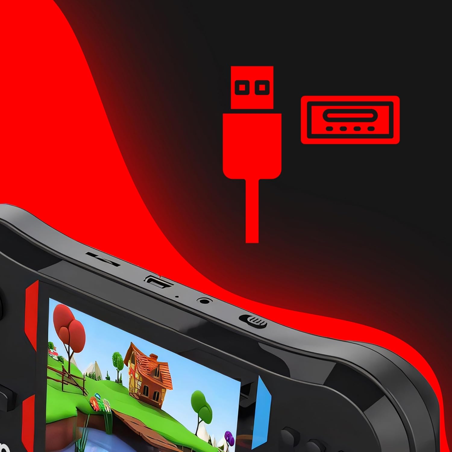 Gaming Consoles & Controllers - Retoo Handheld Game Console for Two Players with 500 Classic Games, 3.5 Inch LCD Screen, Retro Video Game Console Player for Children Toy, Retro Game Console, 1200 mAh Battery – Bild 6