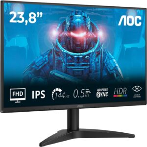 Gaming PC & Gaming Monitors – AOC 24B36X – 24 Inch Full HD Gaming Monitor, 0.5 ms Response Time, Adaptyve Sync, 144 Hz (1920 x 1080, HDMI 1.4, DisplayPort 1.4) Black