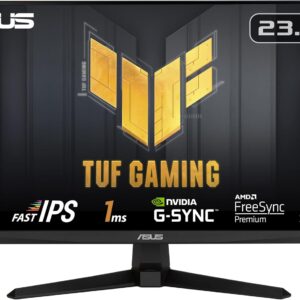 Gaming PC & Gaming Monitors – ASUS TUF Gaming VG249QM1A – 24 Inch Full HD Monitor, 270 Hz, 1 ms GtG, G-Sync Compatible FreeSync Premium, Fast IPS Panel, 16:9, 1920×1080, DisplayPort, HDMI, Black