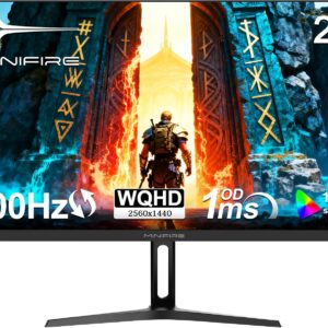 Gaming PC & Gaming Monitors – Minifire Gaming Monitor 27 Inches, WQHD (2560 × 1440p) 200Hz 1ms OD) Screen, Fast IPS Adaptive Sync HDR, HDMI/DP VESA 100 x 100 mm (MFG27F4Q-200)