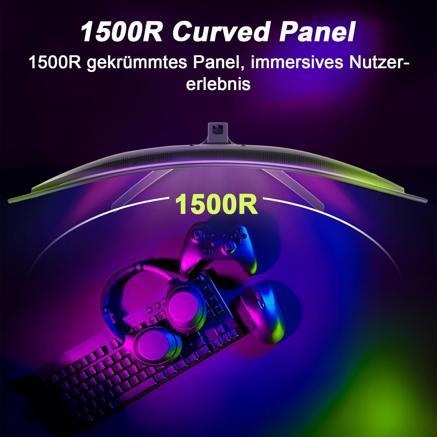 Gaming PC & Gaming Monitors - Amzfast AMZG32C1F Curved Gaming Monitor 32" 240Hz FHD 1ms MPRT Adaptive Sync sRGB 120% HDR Flicker Free Low Blue Light HDMI 2.0/DP 1.4 – Bild 4