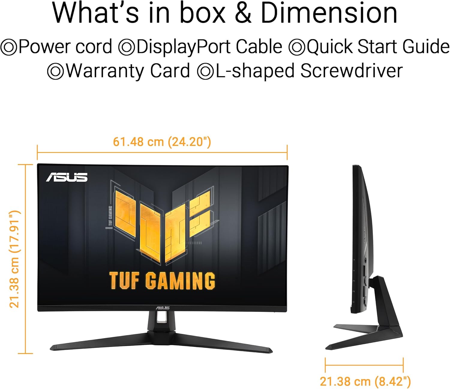 Gaming PC & Gaming Monitors - ASUS TUF Gaming VG27UQ1A - 27 Inch 4K UHD Monitor - 160 Hz, 1ms GtG, FreeSync, G-Sync, Adaptive Sync, ELMB, HDR10 - Fast IPS Panel, 16:9, 3840x2160, DisplayPort, HDMI, Speaker – Bild 6