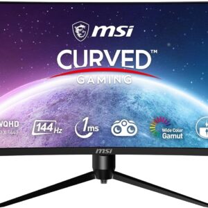 Gaming PC & Gaming Monitors – MSI Optix MAG342CQR Gaming Monitor Curved 34 Inch Display 21:9 (UWQHD) 3440 x 1440, Frequency 144Hz, 1ms, VA Panel, FreeSync Premium, HDR Ready, RGB Mystic Light