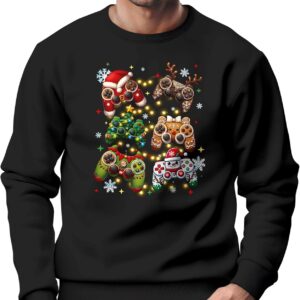 Gaming Consoles & Controllers – MoonWorks Men’s Christmas Jumper Funny Gingerbread Console Gaming Design Christmas Outfit Men