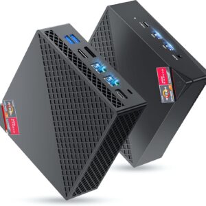 Gaming PC & Laptops – NiPoGi AM06 PRO Mini PC АMD Ryzen 7 5825U (8C/16T, up to 4.5 GHz), 32GB (2 x 16GB) DDR4 512GB M.2 SSD Mini Desktop Computer WiFi 6, RJ45 Dual LAN, 4K Triple Display Micro PC with VESA for School/Office/HTPC