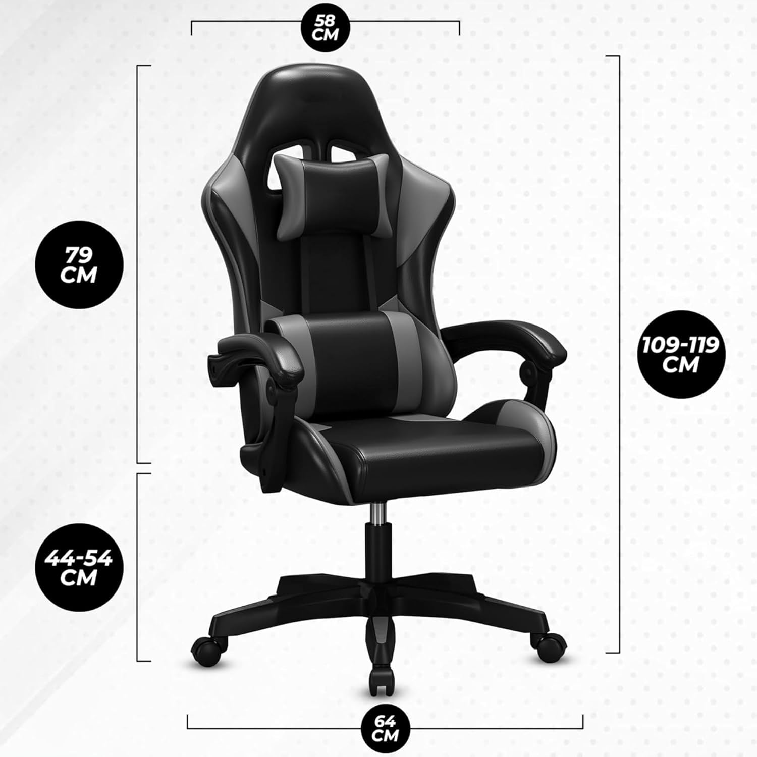 Gaming Chairs - Bayt Gaming Chair - Gaming Chair - Gaming Chair - Game Chair - Ergonomic Office Chair - Black - Adjustable – Bild 3