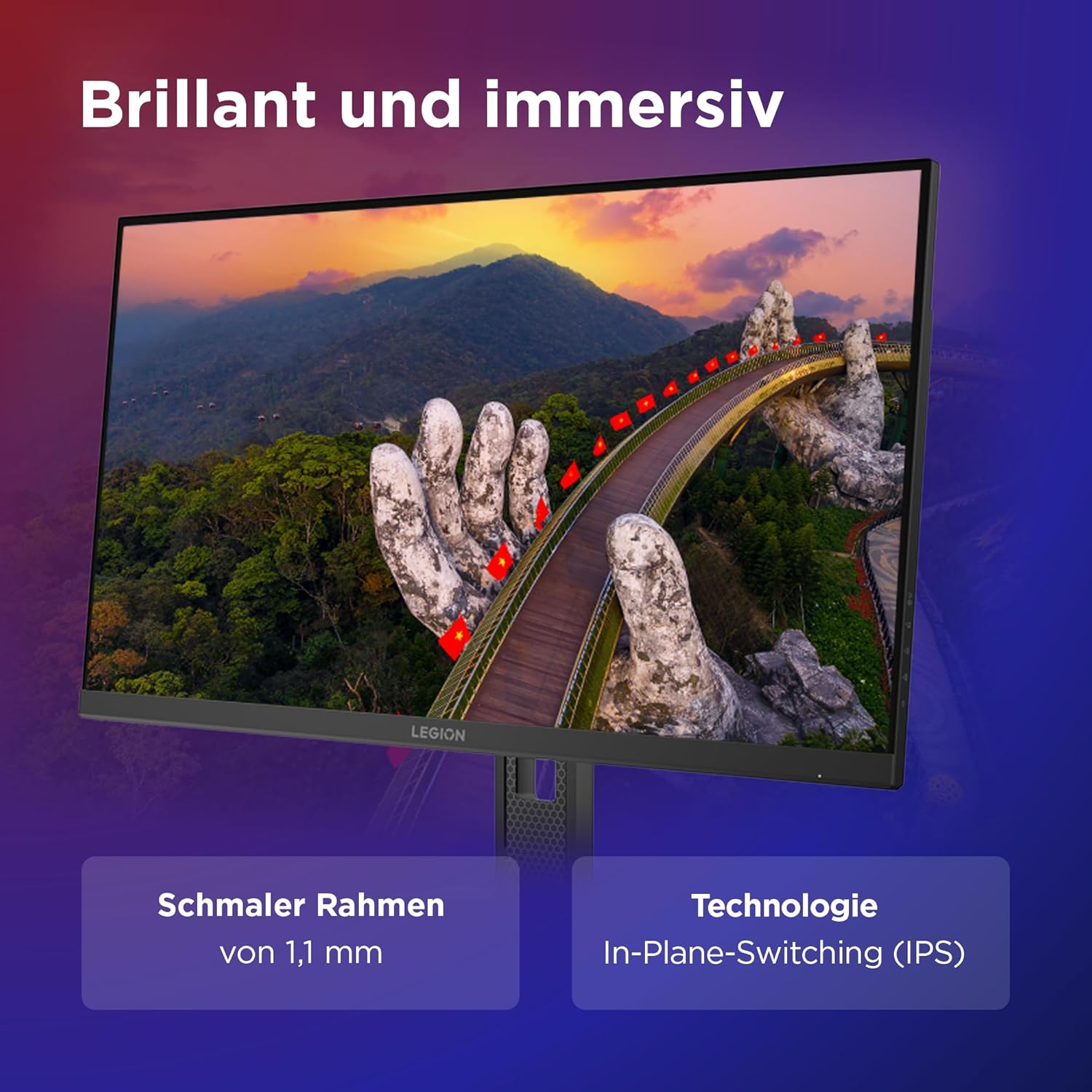 Gaming PC & Gaming Monitors - Lenovo Legion 27U-10 | 27 Inch UHD WLED Gaming Monitor | 3840 x 2160 | 16:9 | 320Hz | 0.5 ms Response Time | HDMI | DisplayPort | Audio 3.5 mm | 3-Sided Panel | TÜV Eye Protection | Black | 6.2 kg – Bild 6