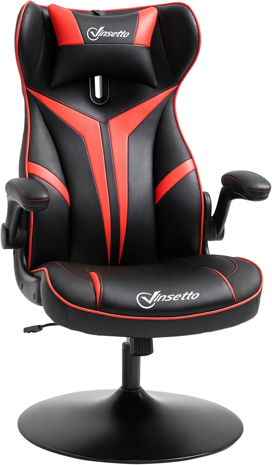 Gaming Chairs - Vinsetto Gaming Chair Ergonomic Gamer Chair with Headrest and Height-Adjustable Gaming Chair Office Chair with Rocker Function Black + Red