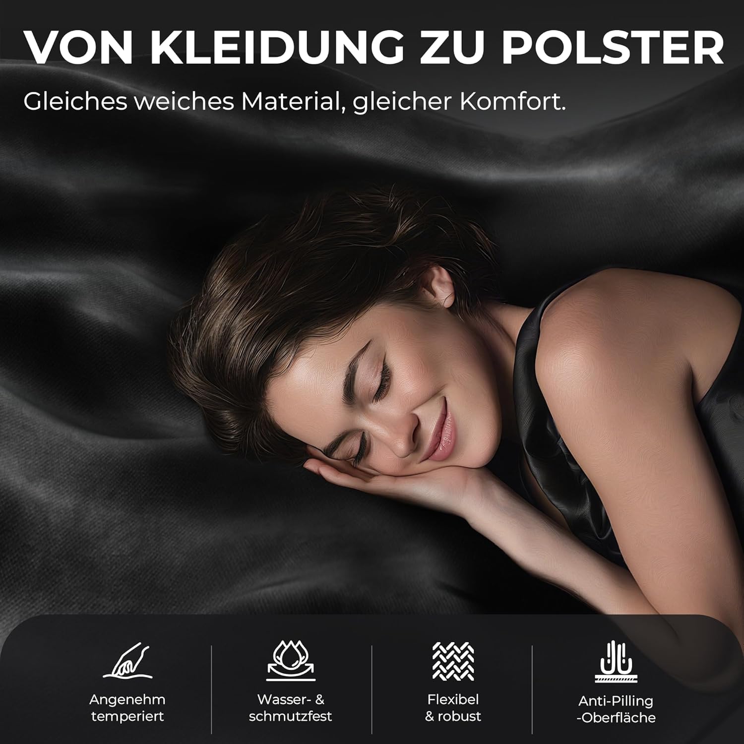 Gaming Chairs - Dowinx Ergonomic Gaming Chair with Massage Lumbar Cushion, Height-Adjustable Headrest, Thickened Seat Padding, Extendable Footrest, Adjustable Armrests, Microfibre Velour, 160° Tilt, Black – Bild 6