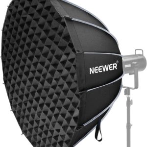Streaming-Equipment – NEEWER Parabolic Softbox Kit, 47 Inch Bowens Mount Softbox with Light Diffusers for Studio Photography, Video Recording, Streaming, Lighting, Compatible with Aputure 120d, Compatible with Godox SL60w