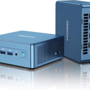 Gaming PC & Laptops – GEEKOM Mini PC IT12 with Intel i5-12450H (3-Year Warranty), 16GB RAM (Expandable – Not LPDDR) & 512GB SSD, 8K Quad Display, 6X USB, SD Card Slot, Windows 11 Pro, for Home Office