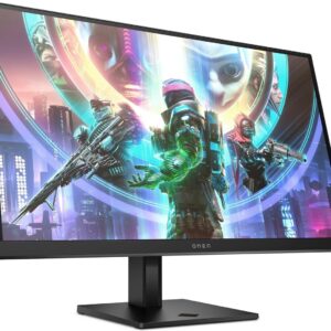Gaming PC & Gaming Monitors – HP Omen 27qs Gaming Monitor – 27 Inch Screen, QHD Display, 240Hz, AMD FreeSync Premium, 1 ms Response Time, 2 x HDMI 2.0, Display Port 1.4, 2 x USB-A, USB-B, Audio Output, RGB Lighting, Black