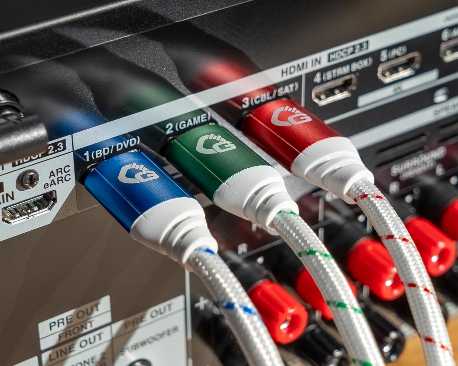 Gaming Consoles & Controllers - New Game Red - 5 Meters - HDMI 2.1b Cable - Ultra High Speed Certified 8K@60Hz, eARC, ALLM, VRR, DSC - Compatible with PS5, Xbox Series X/S, Nintendo Switch, PC - White - Pack of 1 – Bild 6