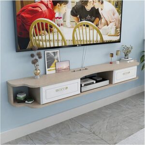 Streaming-Equipment – TV Cabinet, TV Lowboard, Floating Shelves, Wall Mounted Media Console – 120/140/160 cm Solid Wood Wall TV Cabinet, Set Top Box, Streaming Media Equipment./160Cm C/C
