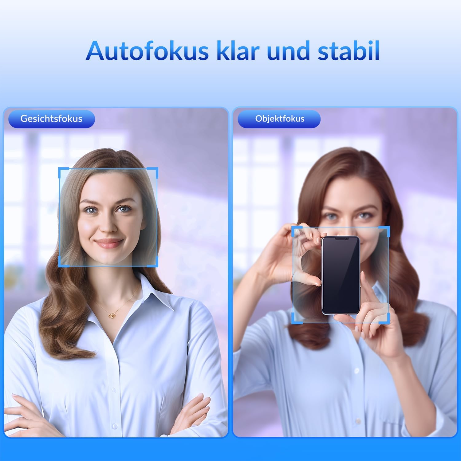 Webcam - 4K PC Webcam with Sony Sensor, Auto Focus and Privacy Cover, Ultra HD 4K Streaming Camera, 2 Noise Cancelling Microphones, USB Plug & Play, 77° FOV, Webcam for Zoom, Skype – Bild 3