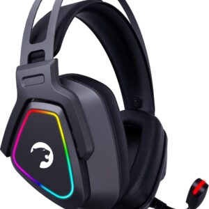 Gaming Consoles & Controllers – GAMEPOWER Kyruse Gaming Headset with Microphone, USB Gamer PC Headphones, 7.1 Surround, RGB Lighting, 53 mm Neodymium Driver, Desktop – Laptop Compatible, 2 m Wired, Over Ear