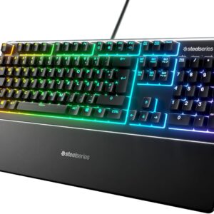Gaming Tastatur & Maus – SteelSeries Apex 3 Gaming Keyboard 10-Zone RGB Lighting Premium Magnetic Palm Rest.