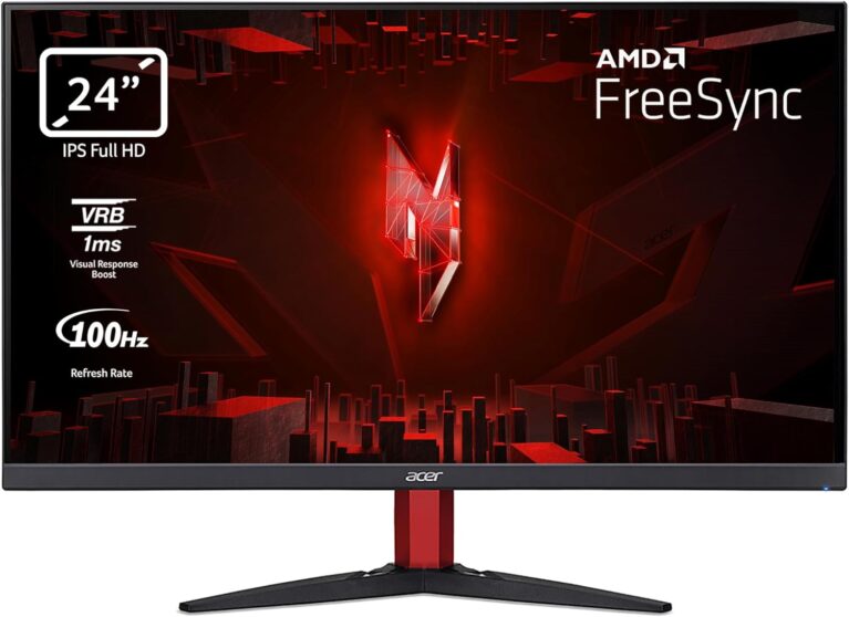 Gaming PC & Gaming Monitors – Acer Nitro KG242YE Gaming Monitor 23.8 Inch (60 cm Screen) Full HD, 100Hz HDMI, 75Hz VGA, 4ms (GTG), 2xHDMI 1.4, VGA, HDMI FreeSync, Black