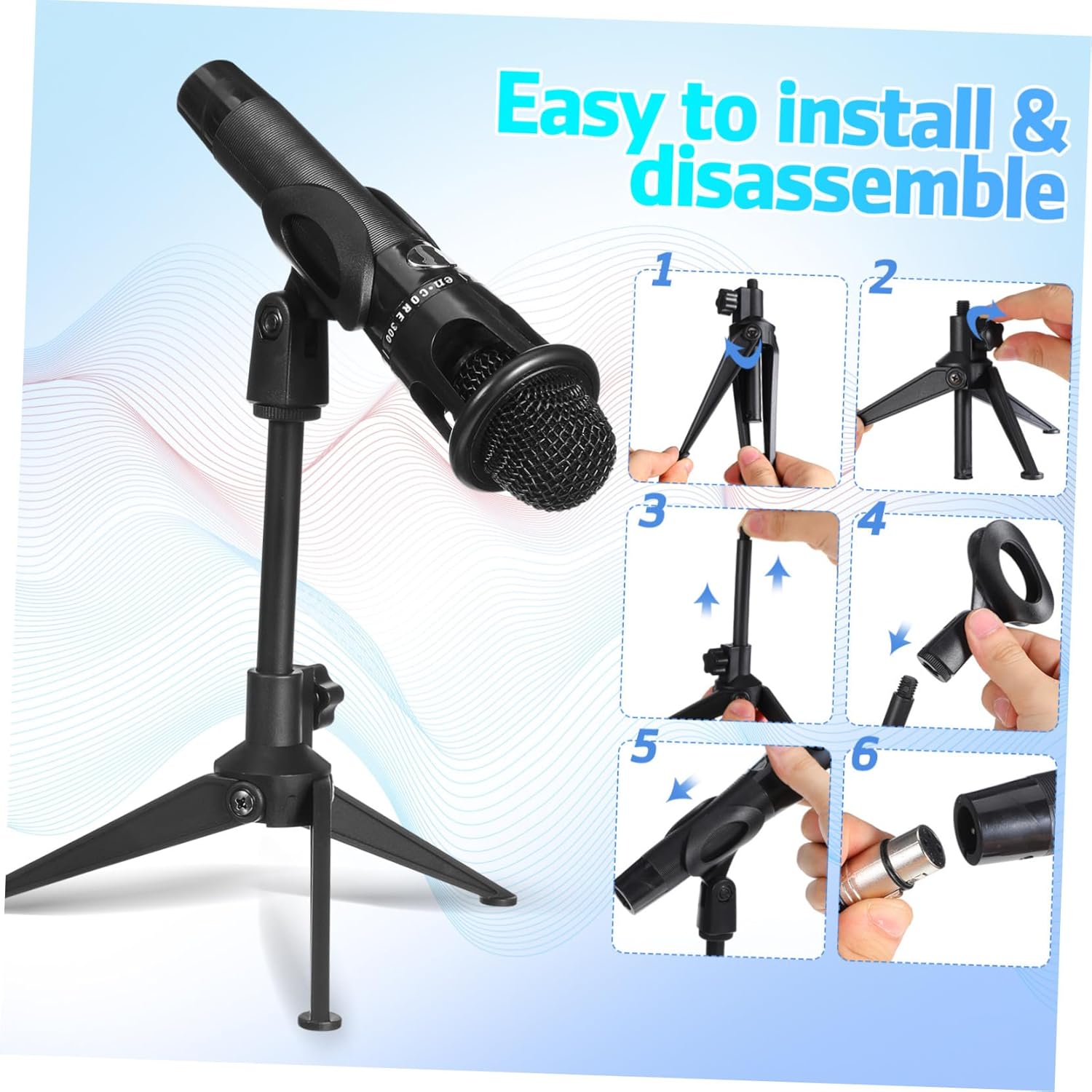 Streaming-Equipment - BESPORTBLE Professional Podcast Equipment with Dual Microphone and Live Sound Card, Durable DJ Audio Interface, Clear Studio Sound for Streaming Recording and Music Production – Bild 3