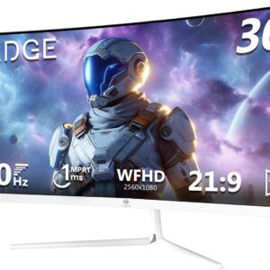 Gaming PC & Gaming Monitors – Z-Edge 30 Inch Ultrawide Curved Gaming Monitor 200Hz (DP) 165Hz (HDMI) 1ms MPRT, 2560×1080 VA Panel, 21:9 R1500 Curved Screen, 99% sRGB, 300cd/m² Brightness, FreeSync, HDMI & DisplayPort, White
