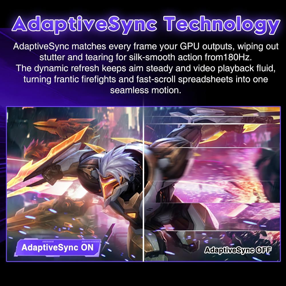 Gaming PC & Gaming Monitors - Viewedge 23.8 Inch Gaming Monitor 240Hz 1ms, 1080p IPS 110% sRGB with HDR 10, DP HDMI, Built-in Speaker, Support FreeSync and Wall Mounting Screen 23.8 Inch Monitor – Bild 5