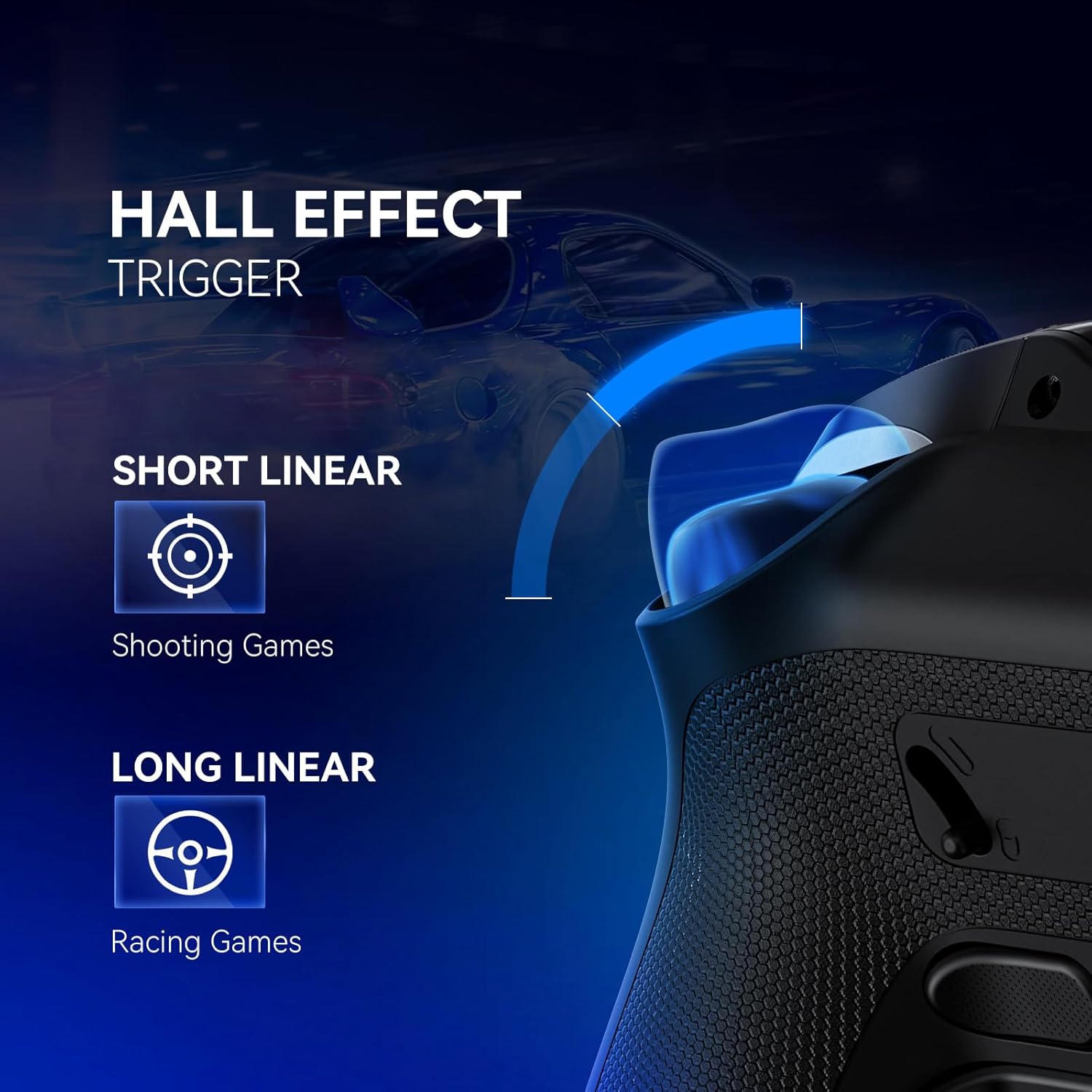 Gaming Consoles & Controllers - FIEHDUW Kein Drift ManbaOne Interaktiver Bildschirm Gaming Controller für PC/Switch/iOS/Android, 1800mAh Hall-Effekt-Controller mit LED, Mapping-Tasten, Ladestation (Schwarz) – Bild 5