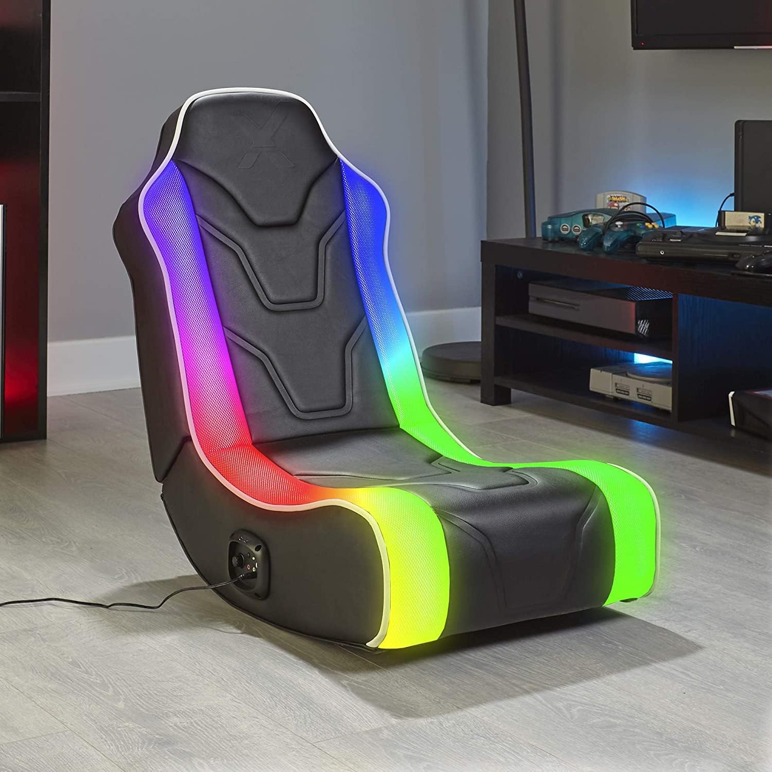 Gaming Chairs - X Rocker Chimera RGB 2.0 Floor Rocker Gaming Chair Entertainment Gamer Chair with 2.0 Sound System & Neo Motion RGB Lighting for Children and Teenagers – Bild 2