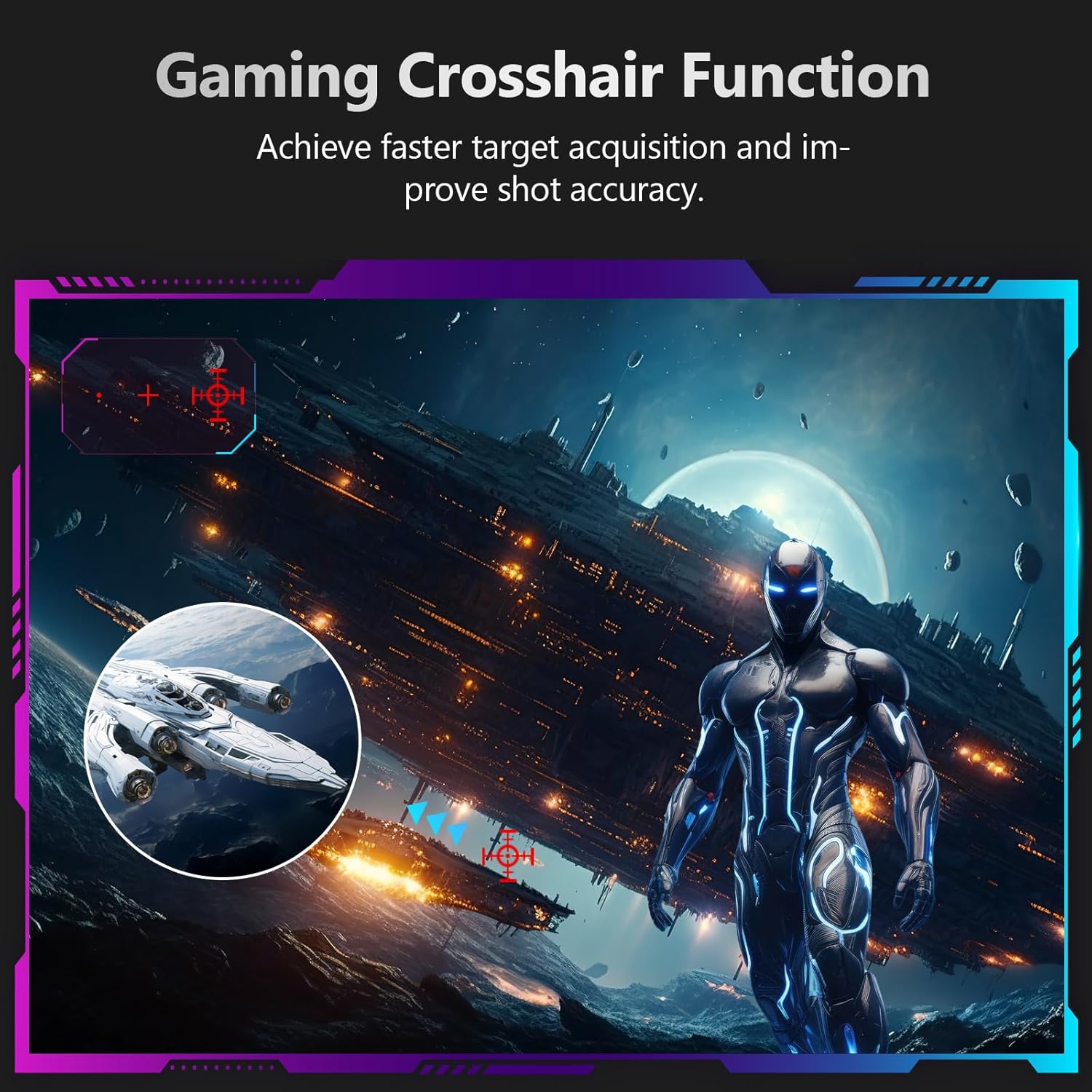 Gaming PC & Gaming Monitors - Z-Edge 24 Inch 240Hz Gaming Monitor 1ms MPRT Full HD IPS Panel, 350cd/m² Brightness, HDR10, FreeSync, HDMI & DisplayPort, VESA Compatible - Black – Bild 7