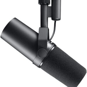 Streaming-Equipment – Shure SM7B Dynamic Vocal Microphone for Broadcast, Podcast & Recording, XLR Studio Microphone for Music & Speech, Large Frequency Range, Robust Construction, Removable Wind Protection – Black