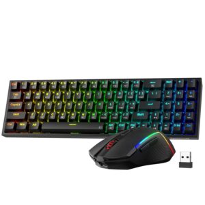 Gaming Tastatur & Maus – Redragon BS136 Gaming Keyboard and Mouse Combo 75% K628 Tri-Mode Wireless Mechanical RGB Keyboard and 8000 DPI Mouse Bundle