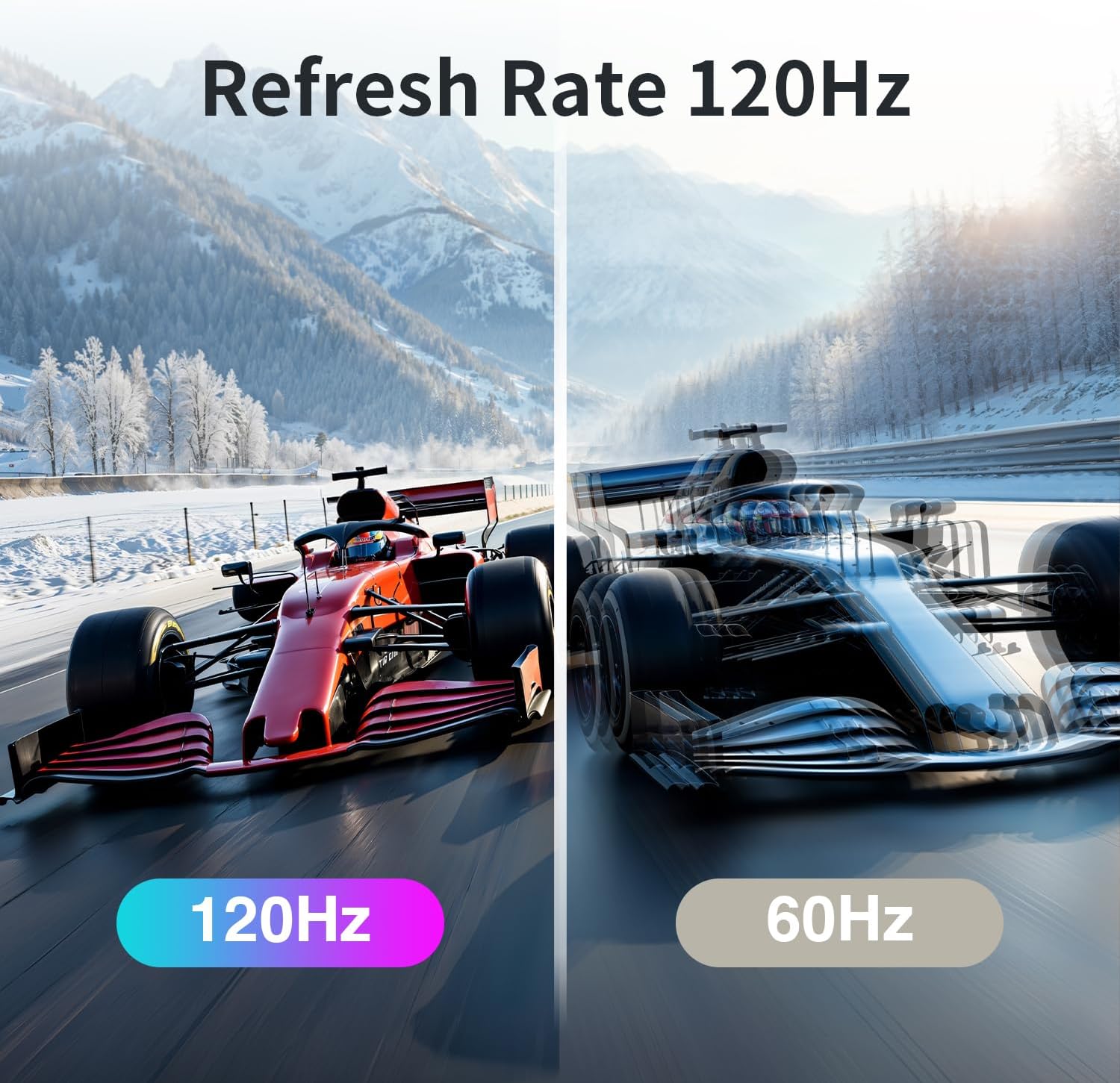 Gaming PC & Gaming Monitors - 24 Inch Monitor, 120Hz, FHD 1080p, IPS Panel, Gaming Monitor, 4ms, Adaptive Sync, VESA Mountable, Eye-Care, Frameless Screen, Blue Light Filter, HDMI, VGA – Bild 2