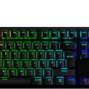 Gaming Tastatur & Maus – HyperX Alloy Origins PBT Mechanical Gaming Keyboard, PBT Keycaps, Keycaps, RGB, HyperX Mechanical Switches, Switches, Compact, Portable, Durable Aluminium Case, Adjustable Feet, Black