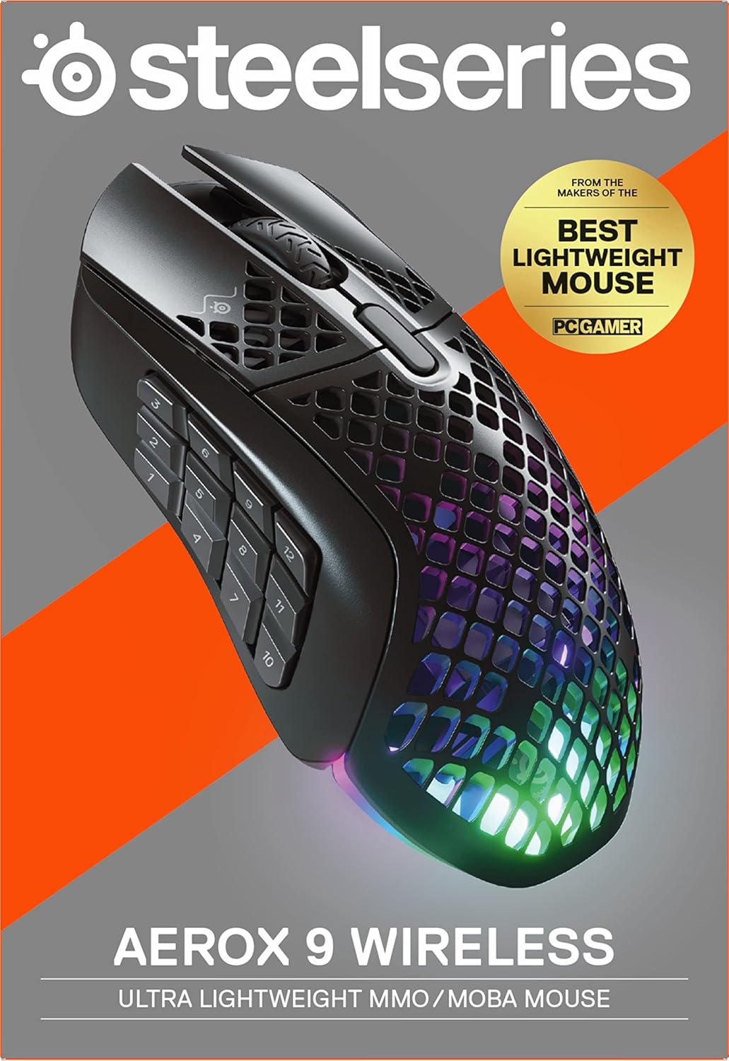 Gaming Tastatur & Maus - SteelSeries Aerox 9 Wireless - RGB Gaming Mouse with Openings in the Surface - Feather-Light, Water-Repellent Design - 18 Buttons - Bluetooth/2.4 GHz - Optical TrueMove Air Sensor with 18,000 DPI – Bild 17