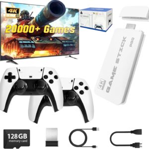 Gaming Consoles & Controllers – ASTEKID Retro Konsole mit 21.000+ Klassischen Spielen – Handheld-Design, Weiße Controller, Plug & Play, 2 Spieler, HDMI-Unterstützung (G2)