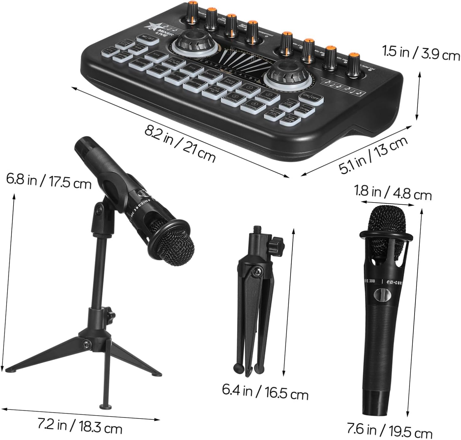 Streaming-Equipment - BESPORTBLE Professional Podcast Equipment with Dual Microphone and Live Sound Card, Durable DJ Audio Interface, Clear Studio Sound for Streaming Recording and Music Production – Bild 2