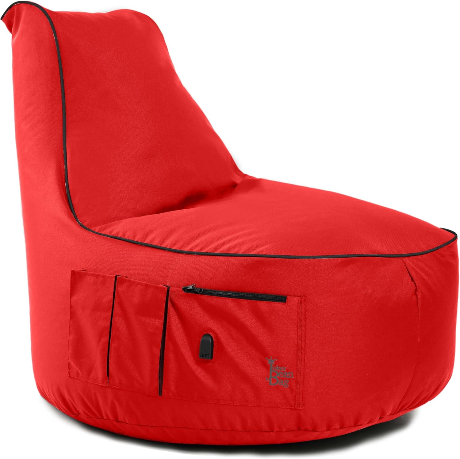 Gaming Chairs - BuBiBag Gaming Bean Bag for Gaming with Connection and Pockets, Holder, Gamer Chair for Children and Adults, Beanbag Indoor and Outdoor - JokerBag (Red) – Bild 4