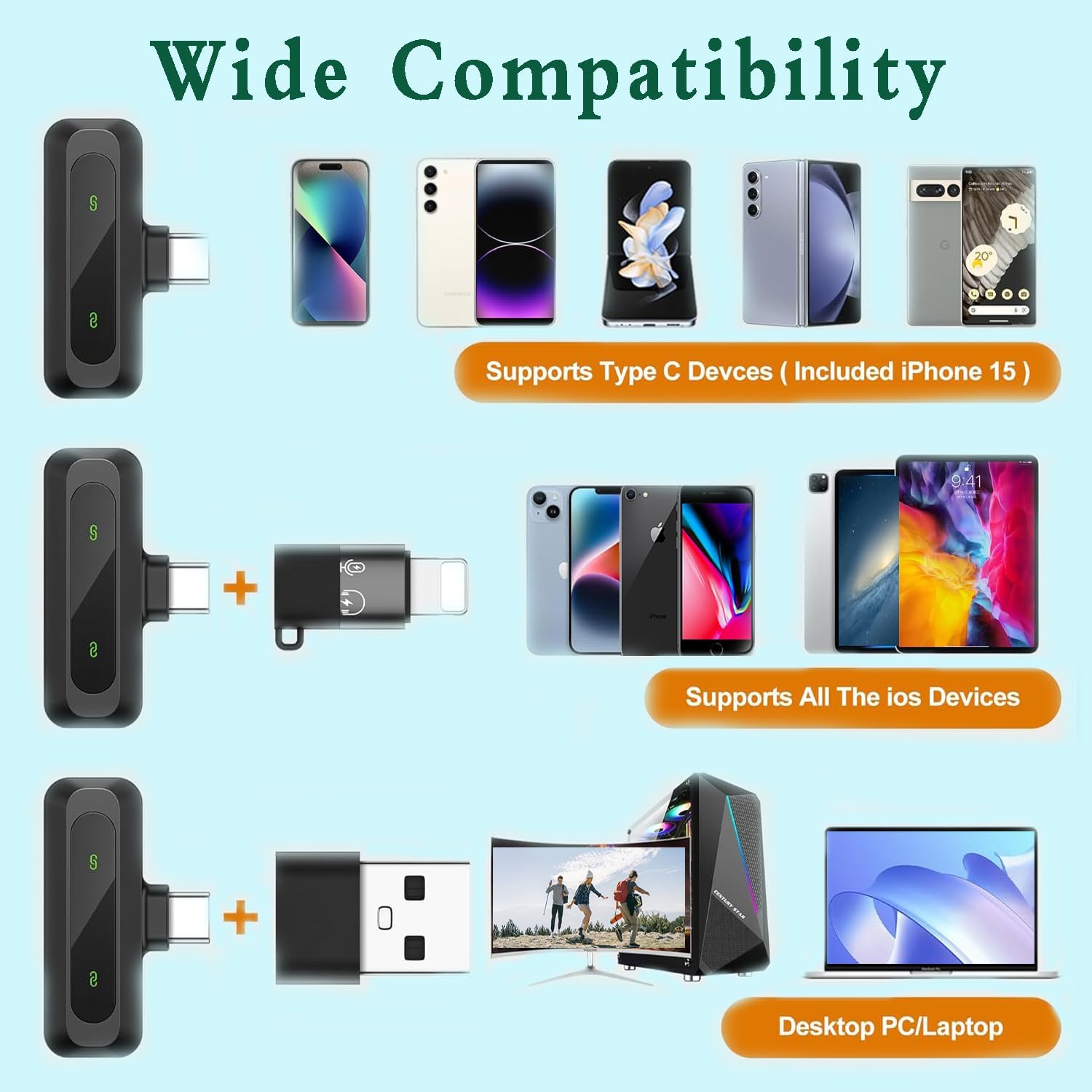 Streaming-Equipment - Mini Lavalier Microphone for Android and iPhone, iOS Devices, Noise Reduction, Lapel Microphone for Recording, Clip-on Microphone for Video Recording, Tiktok, Youtube, Vlog Podcast Content Creator – Bild 4