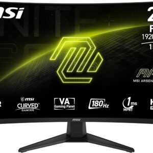 Gaming PC & Gaming Monitors – MSI MAG 244C Curved Gaming Monitor 24 Inch FHD – VA 1500R 1920×1080, 1ms, Adaptive Sync – DP 1.2a, HDMI 2.0b CEC