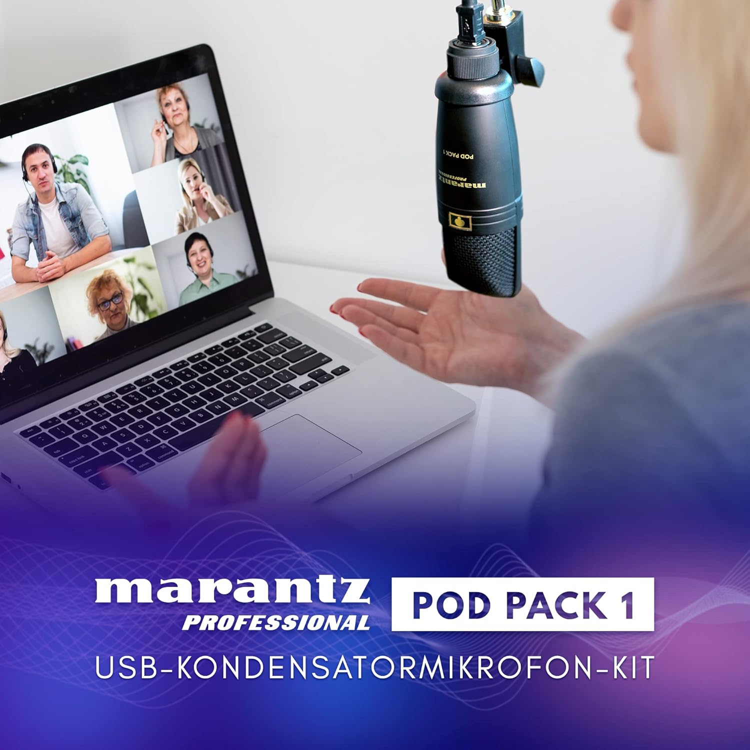 Streaming-Equipment - Marantz Professional Pod Pack 1 - Complete podcasting kit including professional USB condenser microphone, fully adjustable stand and USB cable – Bild 10