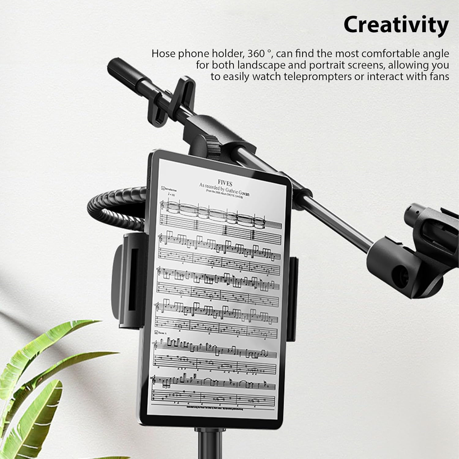 Streaming-Equipment - Adjustable Microphone Stand for Podcasting and Live Performances, Sturdy Microphone Boom with Dual Device Mount for Streamers and Speakers, Iron Plastic, Black, 8 Piece Set – Bild 4