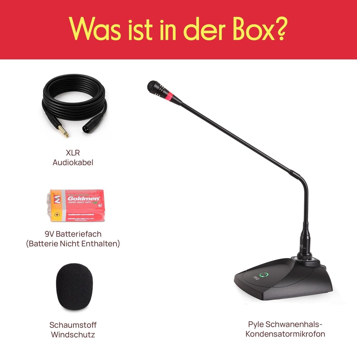 Streaming-Equipment - Pyle Wired Desktop Microphone for PC, Podcast, Conference or Karaoke & Studio Audio Recording – Bild 6