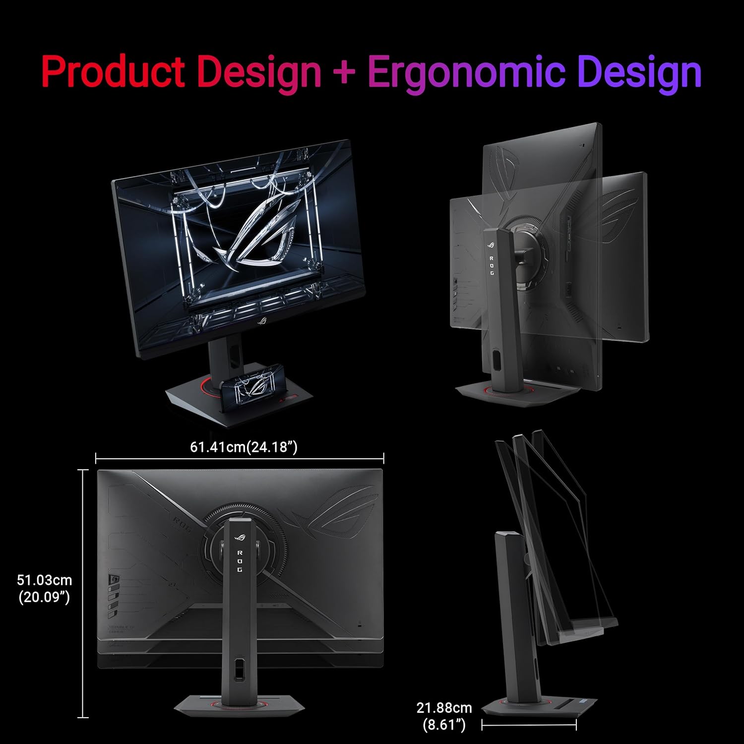 Gaming PC & Gaming Monitors - ASUS ROG Strix XG279CNS 27 Inch Full HD Gaming Monitor (380 Hz, 0.3 ms GtG, G-Sync, FreeSync, AdaptiveSync, ELMB-Sync, DisplayHDR 400 - Fast IPS Panel, 16:9, 1920x1080, DP, HDMI, 7.5W USB-C, Ergo) – Bild 6