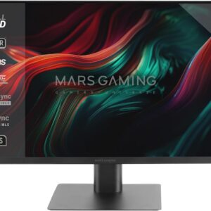 Gaming PC & Gaming Monitors – MARSGAMING MV-24, Monitor 24 Inch IPS FHD 120Hz, HDR10 1ms, FreeSync and G-SYNC, PC Monitor Integrated Speakers, 25° Tilt, Low Blue Light and Flicker Free, HDMI + DisplayPort + Jack 3.5 mm, Black