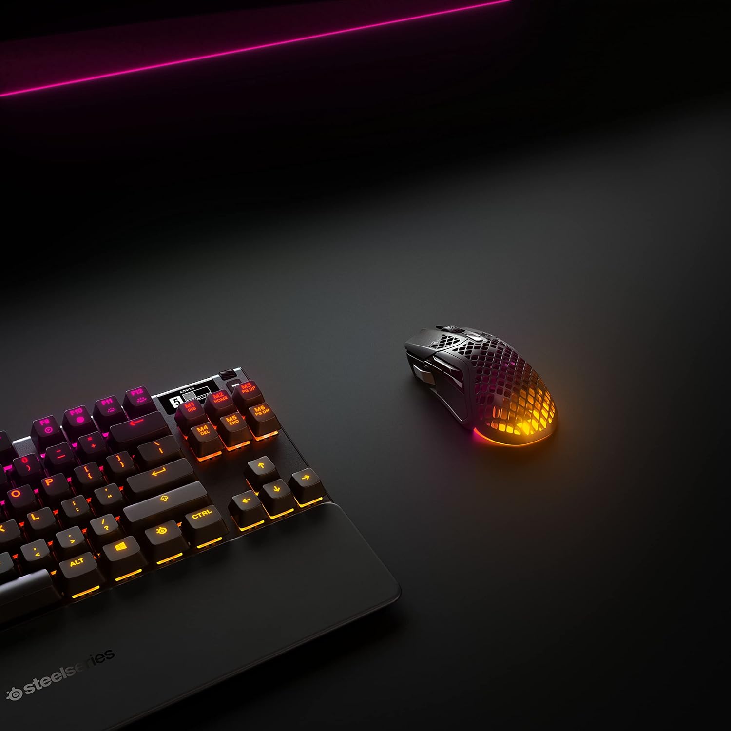 Gaming Tastatur & Maus - SteelSeries Aerox 5 Wireless - RGB Gaming Mouse with Surface Openings - Feather-Light, Water Resistant Design - 9 Buttons - Bluetooth/2.4GHz - TrueMove Air Optical Sensor with 18,000 DPI – Bild 12